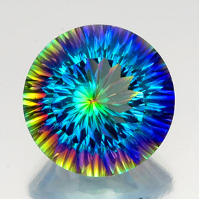 Quarzo mistico naturale multicolore da 19,08 ct, taglio rotondo, VVS-VS