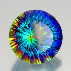 Quarzo mistico naturale multicolore da 19,08 ct, taglio rotondo, VVS-VS