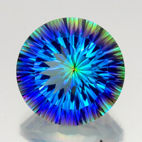 Quarzo mistico naturale multicolore da 19,18 ct, taglio rotondo, VVS-VS