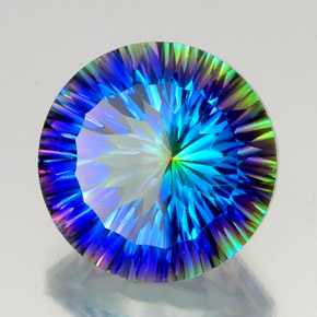 Quarzo mistico naturale multicolore da 19,18 ct, taglio rotondo, VVS-VS