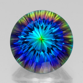 Quarzo mistico naturale multicolore da 19,26 ct, taglio rotondo, VS