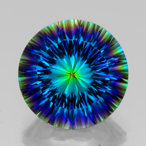 Quarzo mistico naturale multicolore da 17,88 ct, taglio rotondo, VS