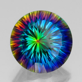 Quarzo mistico naturale multicolore da 19,76 ct, taglio rotondo, VVS