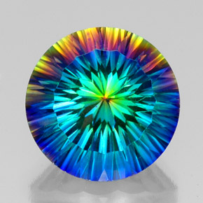 Quarzo mistico naturale multicolore da 19,94 ct, taglio rotondo, VVS-VS