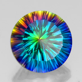 Quarzo mistico naturale multicolore da 19,94 ct, taglio rotondo, VVS-VS