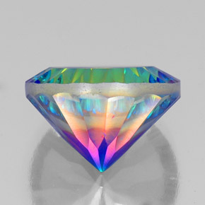 Quarzo mistico naturale multicolore da 19,94 ct, taglio rotondo, VVS-VS