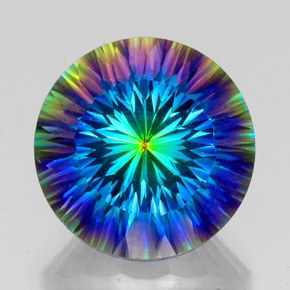 Quarzo mistico naturale multicolore da 20,14 ct, taglio rotondo, VVS-VS