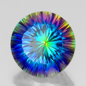 Quarzo mistico naturale multicolore da 20,14 ct, taglio rotondo, VVS-VS