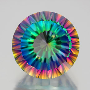 Quarzo mistico naturale multicolore da 10,49 ct, taglio rotondo, VVS