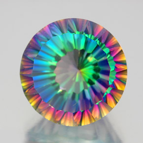 Quarzo mistico naturale multicolore da 10,49 ct, taglio rotondo, VVS