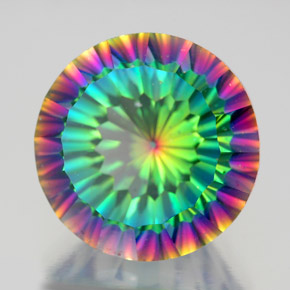 Quarzo mistico naturale multicolore da 10,29 ct, taglio rotondo, VS