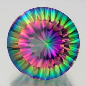 Quarzo mistico Arcobaleno superiore naturale da 12.17 ct, Taglio rotondo, VVS