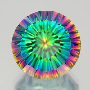 Quarzo mistico naturale multicolore da 10,13 ct, taglio rotondo, VVS-VS