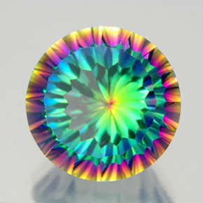 Quarzo mistico naturale multicolore da 9,81 ct, taglio rotondo, VVS