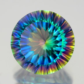 Quarzo mistico naturale multicolore da 9,20 ct, taglio rotondo, VVS-VS
