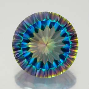 Quarzo mistico Arcobaleno superiore naturale da 8.78 ct, Taglio rotondo, VVS-VS