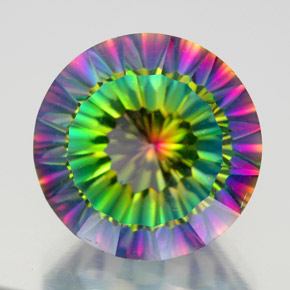 Quarzo mistico Arcobaleno superiore naturale da 10.58 ct, Taglio rotondo, VVS-VS