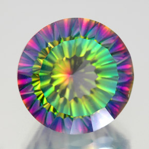 Quarzo mistico Arcobaleno superiore naturale da 10.58 ct, Taglio rotondo, VVS-VS
