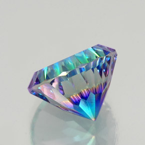 Quarzo mistico naturale multicolore da 9,76 ct, taglio rotondo, VVS