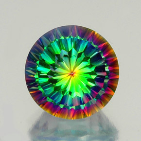 Quarzo mistico naturale multicolore da 10,32 ct, taglio rotondo, VS