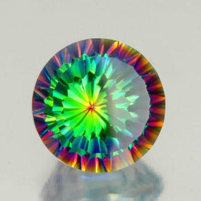 Quarzo mistico naturale multicolore da 10,32 ct, taglio rotondo, VS