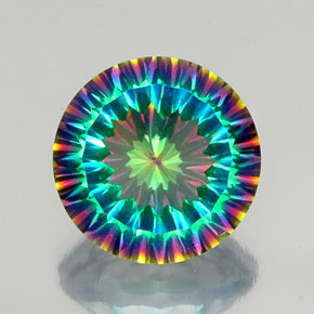 Quarzo mistico naturale multicolore da 9,63 ct, taglio rotondo, VVS-VS