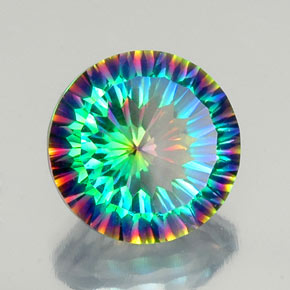 Quarzo mistico naturale multicolore da 9,63 ct, taglio rotondo, VVS-VS