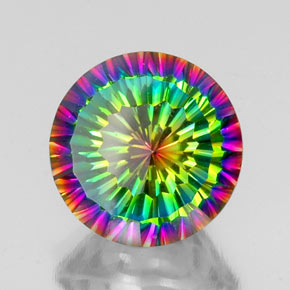 Quarzo mistico Arcobaleno superiore naturale da 10.08 ct, Taglio rotondo, VVS