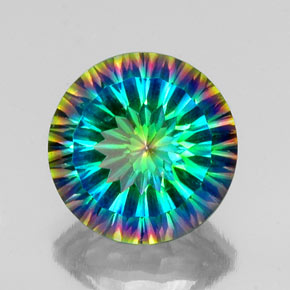 Quarzo mistico Arcobaleno superiore naturale da 9.10 ct, Taglio rotondo, VVS-VS