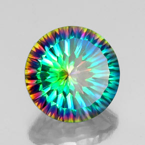 Quarzo mistico Arcobaleno superiore naturale da 9.10 ct, Taglio rotondo, VVS-VS