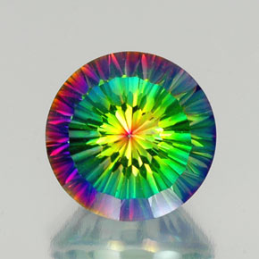 Quarzo mistico naturale multicolore da 10,40 ct, taglio rotondo, VVS