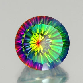 Quarzo mistico naturale multicolore da 10,40 ct, taglio rotondo, VVS