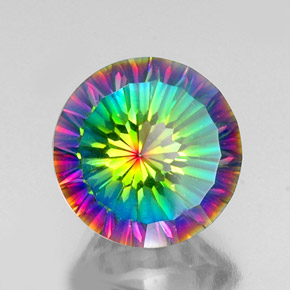 Quarzo mistico naturale multicolore da 9,69 ct, taglio rotondo, VVS