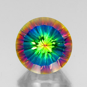 Quarzo mistico naturale multicolore da 10,27 ct, taglio rotondo, VVS