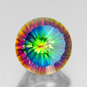 Quarzo mistico naturale multicolore da 10,27 ct, taglio rotondo, VVS