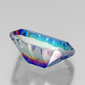 Quarzo mistico naturale multicolore da 10,56 ct, taglio smeraldo, VS