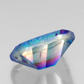 Quarzo mistico naturale multicolore da 10,24 ct, taglio smeraldo, VS