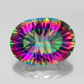 Quarzo mistico naturale multicolore da 12,22 ct, taglio ovale, VVS