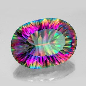 Quarzo mistico naturale multicolore da 12,22 ct, taglio ovale, VVS
