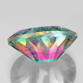 Quarzo mistico naturale multicolore da 12,22 ct, taglio ovale, VVS