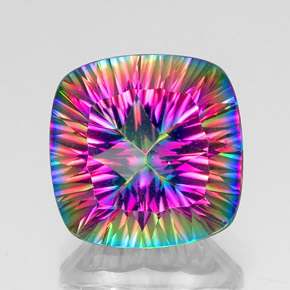 Quarzo mistico Arcobaleno superiore naturale da 15.82 ct, Taglio a cuscino, VVS-VS