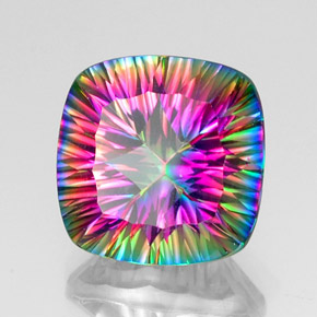 Quarzo mistico Arcobaleno superiore naturale da 15.82 ct, Taglio a cuscino, VVS-VS