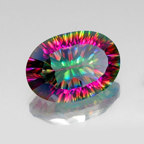 Quarzo mistico naturale multicolore da 11,94 ct, taglio ovale, VVS-VS