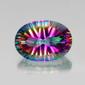 Quarzo mistico Arcobaleno superiore naturale da 12.89 ct, Taglio ovale, VVS-VS