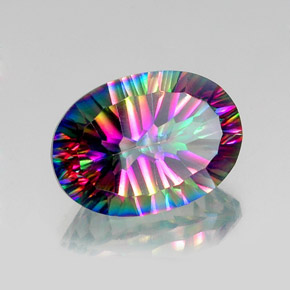 Quarzo mistico Arcobaleno superiore naturale da 12.89 ct, Taglio ovale, VVS-VS