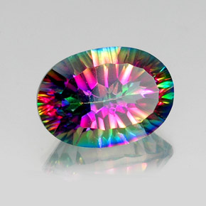 Quarzo mistico Arcobaleno superiore naturale da 12.92 ct, Taglio ovale, VS