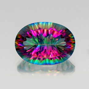 Quarzo mistico naturale multicolore da 12,84 ct, taglio ovale, VS