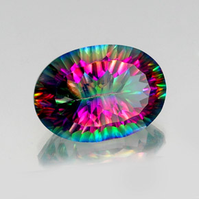 Quarzo mistico naturale multicolore da 12,84 ct, taglio ovale, VS