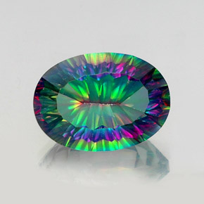 Quarzo mistico naturale multicolore da 13,48 ct, taglio ovale, VS