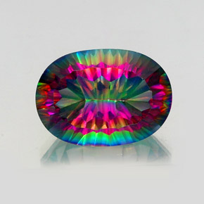 Quarzo mistico Arcobaleno superiore naturale da 13.63 ct, Taglio ovale, VVS-VS